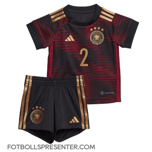 Tyskland Antonio Rudiger #2 Bortatröja Barn VM 2022 Kortärmad (+ korta byxor)